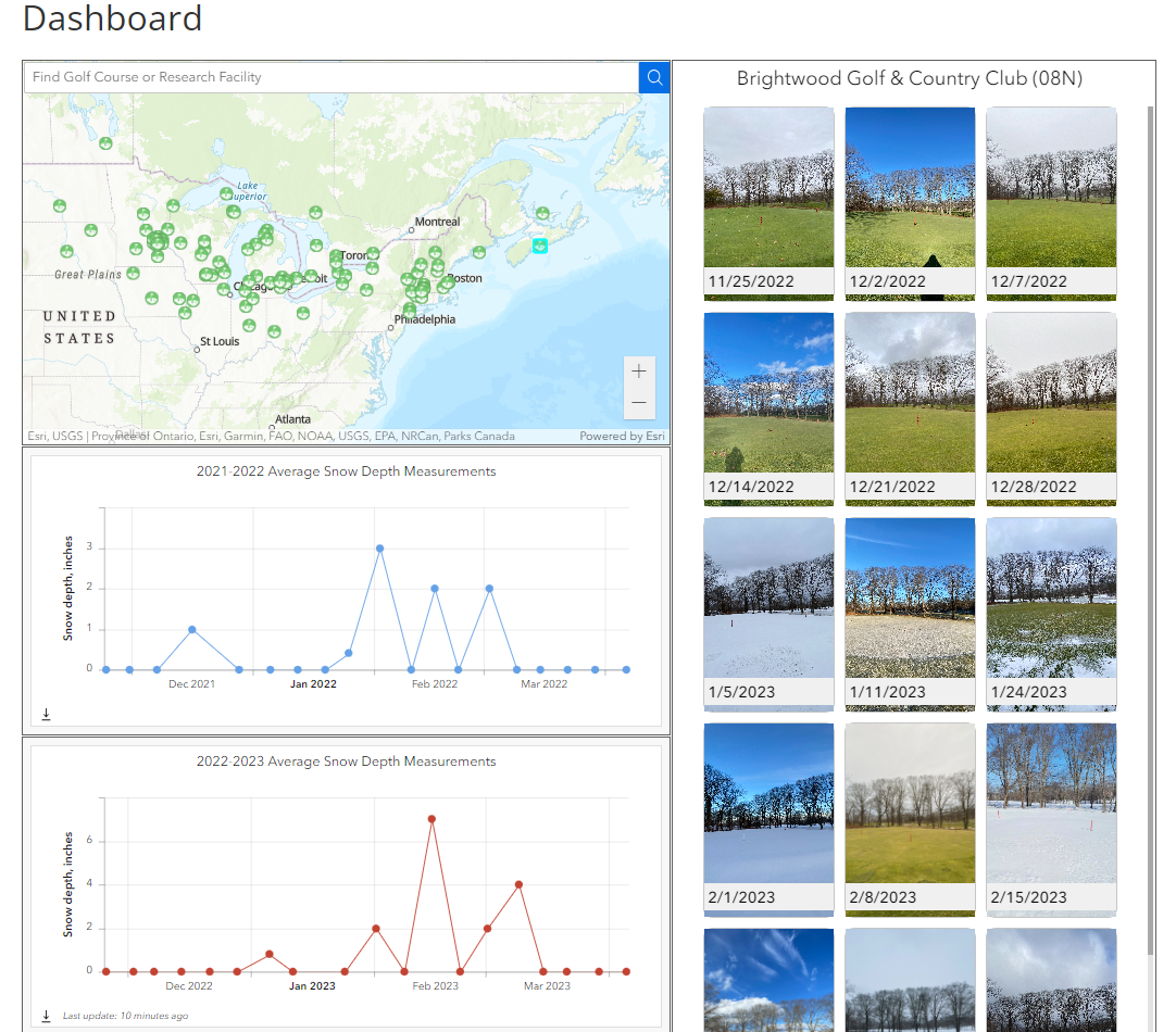 an example golf course output from the WinterTurf dashboard